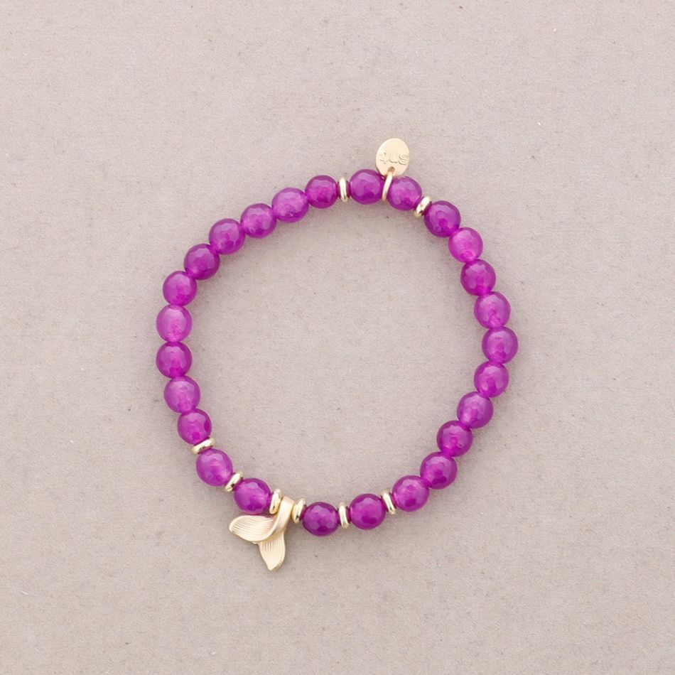 ELASTIC BRACELET WITH METAL TAIL STONES