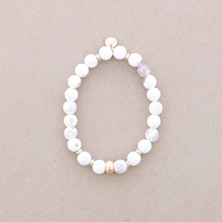 PULSERA ELÁSTICA PIEDRA CUENTA METAL 2