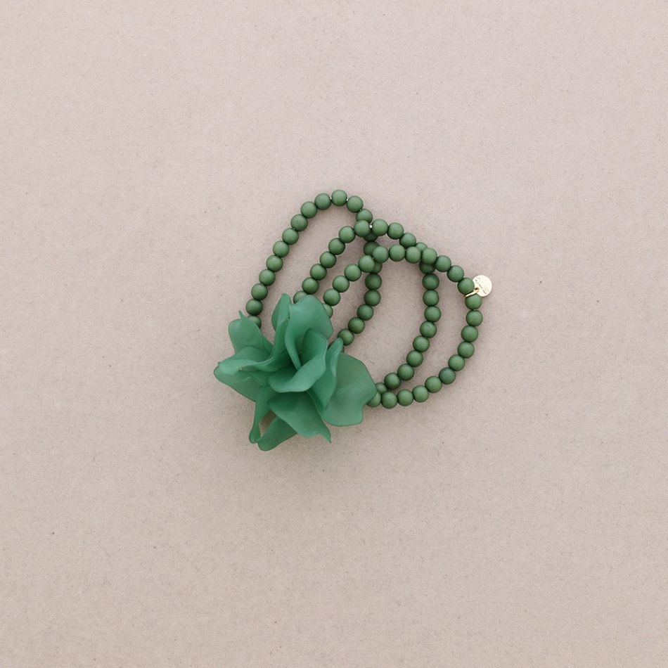 ELASTIC RESIN FLOWER BALL BRACELET