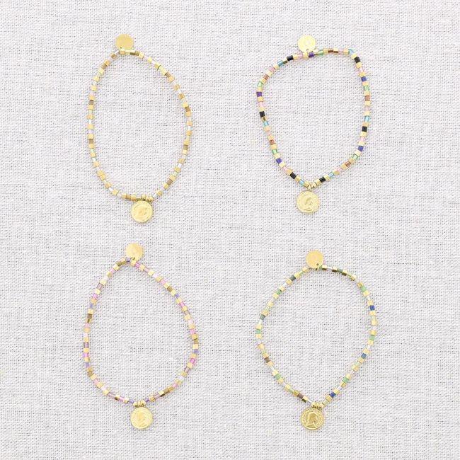 ELASTIC MIYUKI STEEL COIN BRACELET