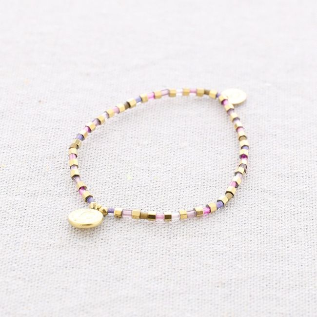 ELASTIC MIYUKI STEEL COIN BRACELET
