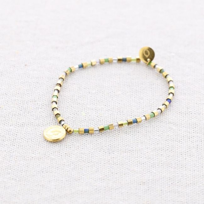 ELASTIC MIYUKI STEEL COIN BRACELET