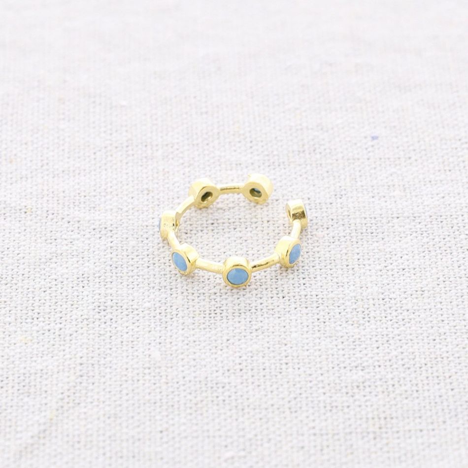 BRONZE RING WITH SEVEN ZIRCONS