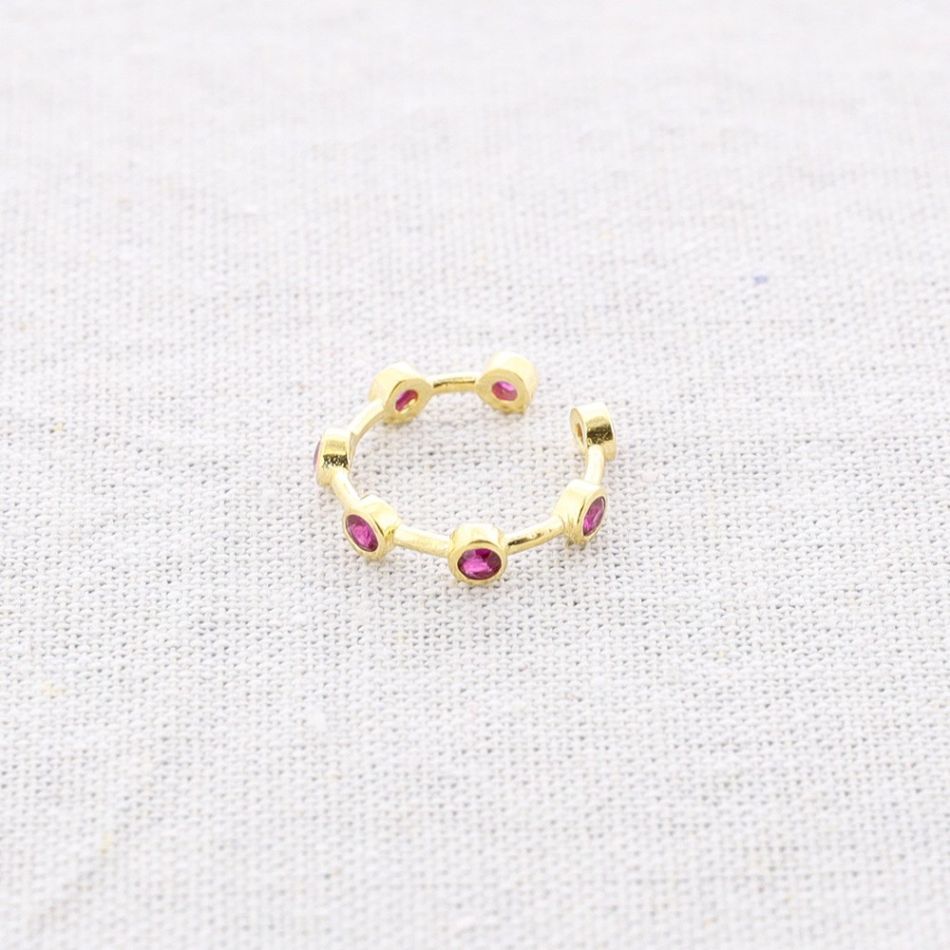 BRONZE RING WITH SEVEN ZIRCONS