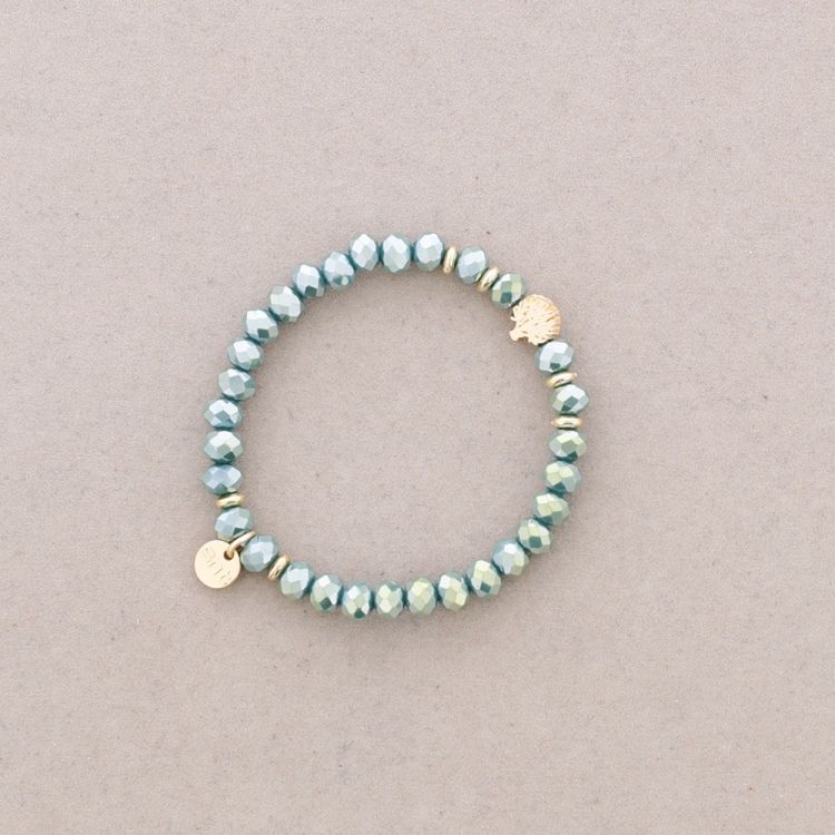 ELASTIC BRACELET WITH FACETED CRYSTALS METAL TREE