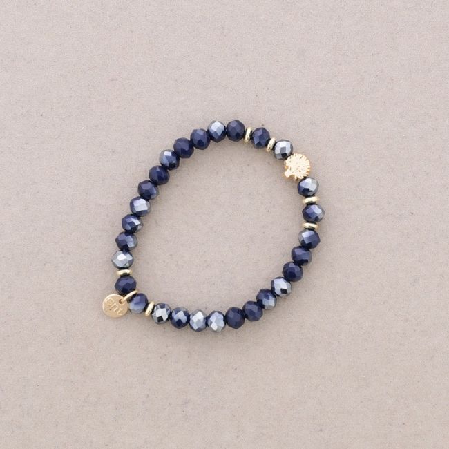 PULSERA ELÁSTICA CRISTALES FACETADOS ÁRBOL METAL