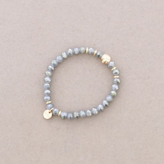 ELASTIC BRACELET WITH FACETED CRYSTALS METAL TREE
