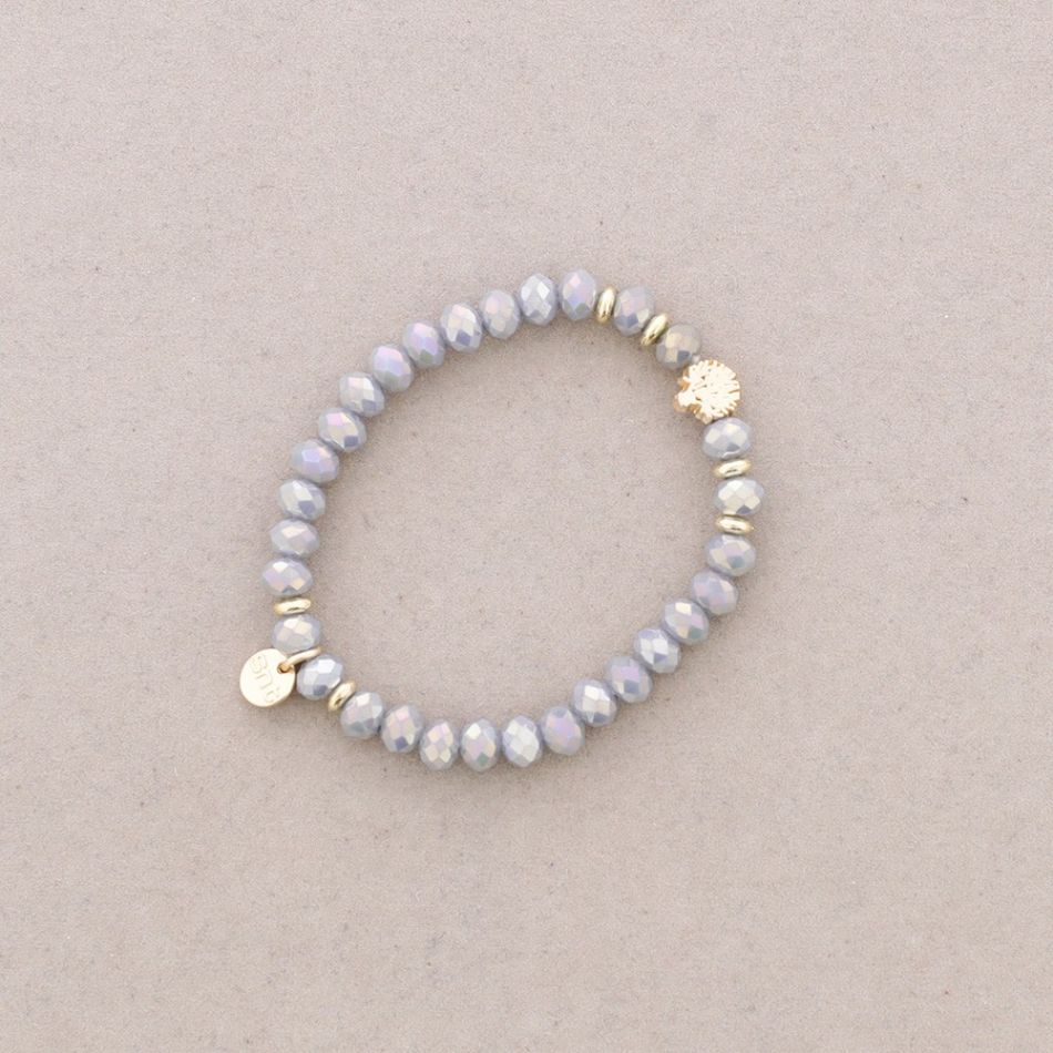 ELASTIC BRACELET WITH FACETED CRYSTALS METAL TREE