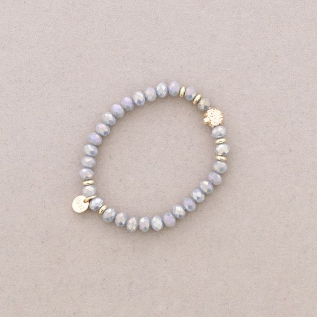 ELASTIC BRACELET WITH FACETED CRYSTALS METAL TREE