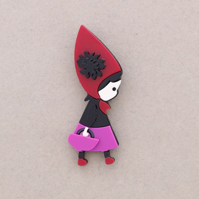 BROCHE CAPERUCITA RESINA