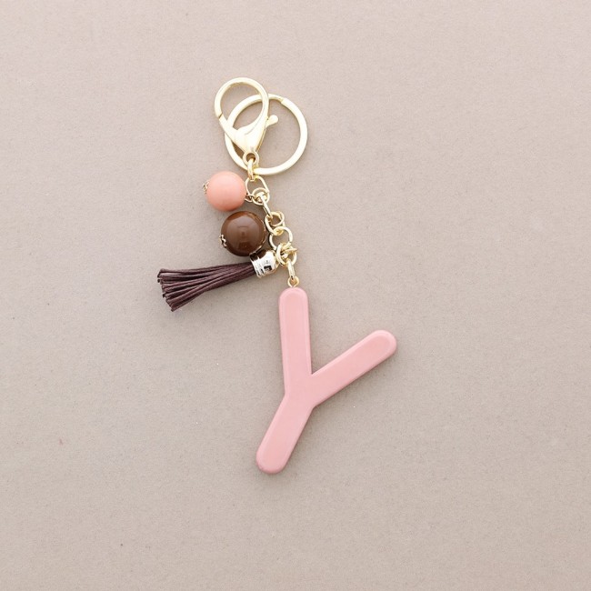 KEYCHAIN PENDANT Y INITIAL LETTER RESIN
