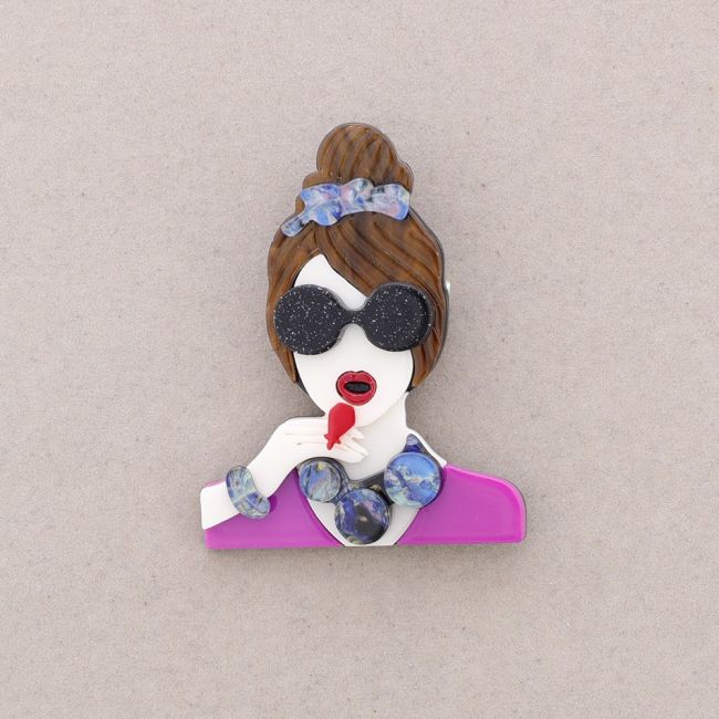 BROCHE CHICA GAFAS RESINA
