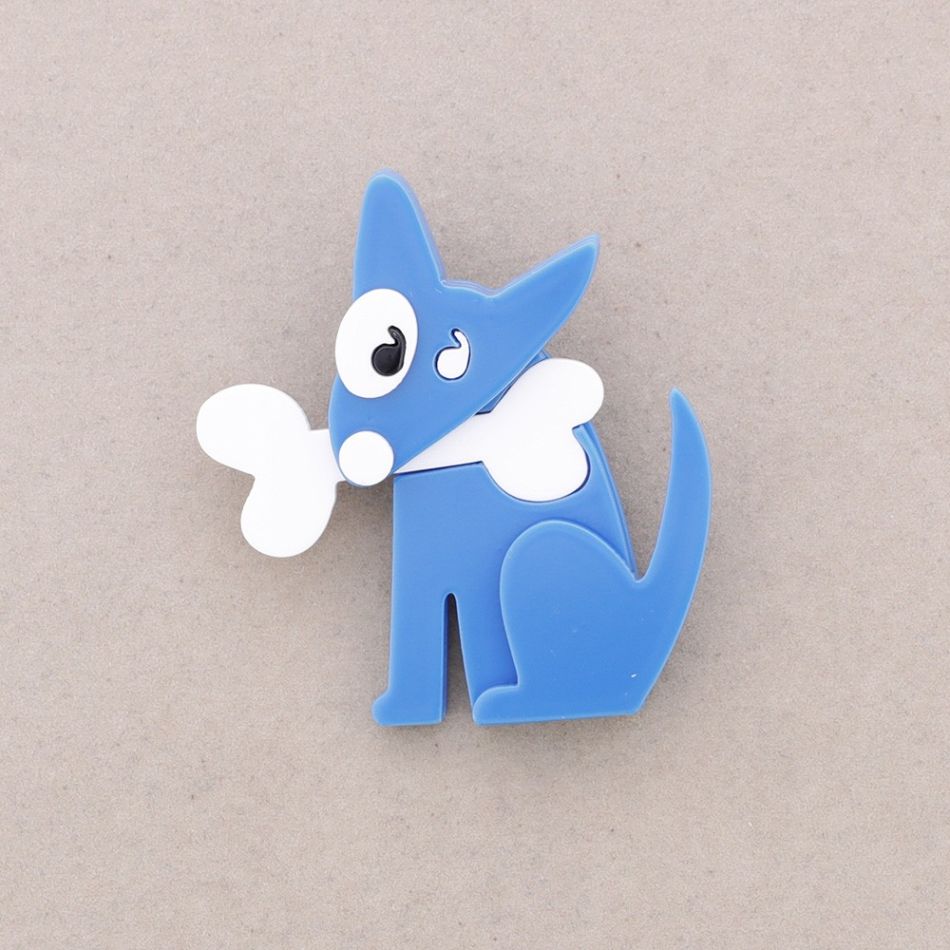 RESIN BONE DOG BROOCH