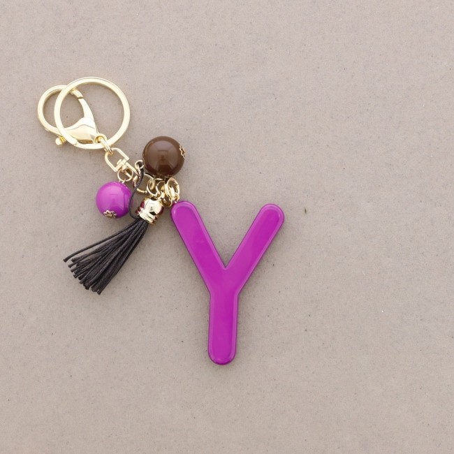 KEYCHAIN PENDANT Y INITIAL LETTER RESIN