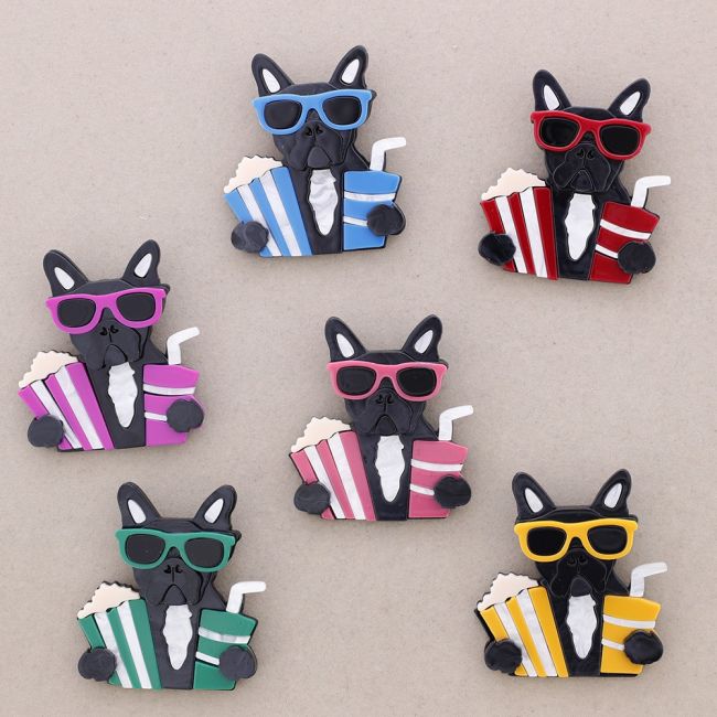 RESIN DOG BROOCH
