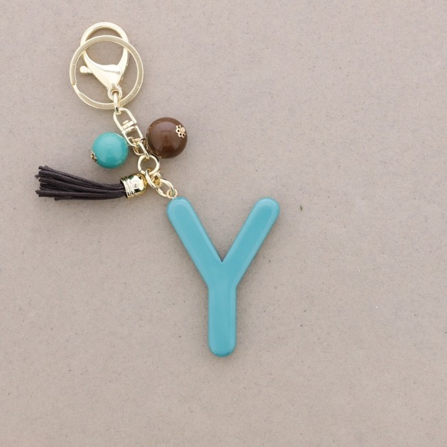 KEYCHAIN PENDANT Y INITIAL LETTER RESIN