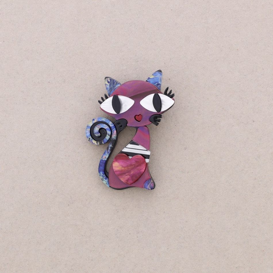 BROCHE GATO RESINA