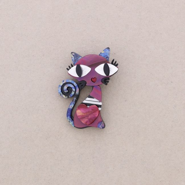 RESIN CAT BROOCH