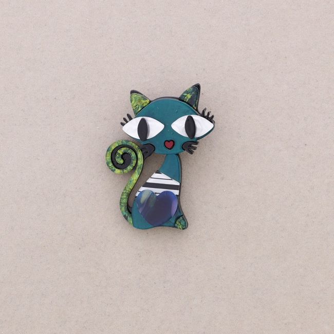 BROCHE GATO RESINA