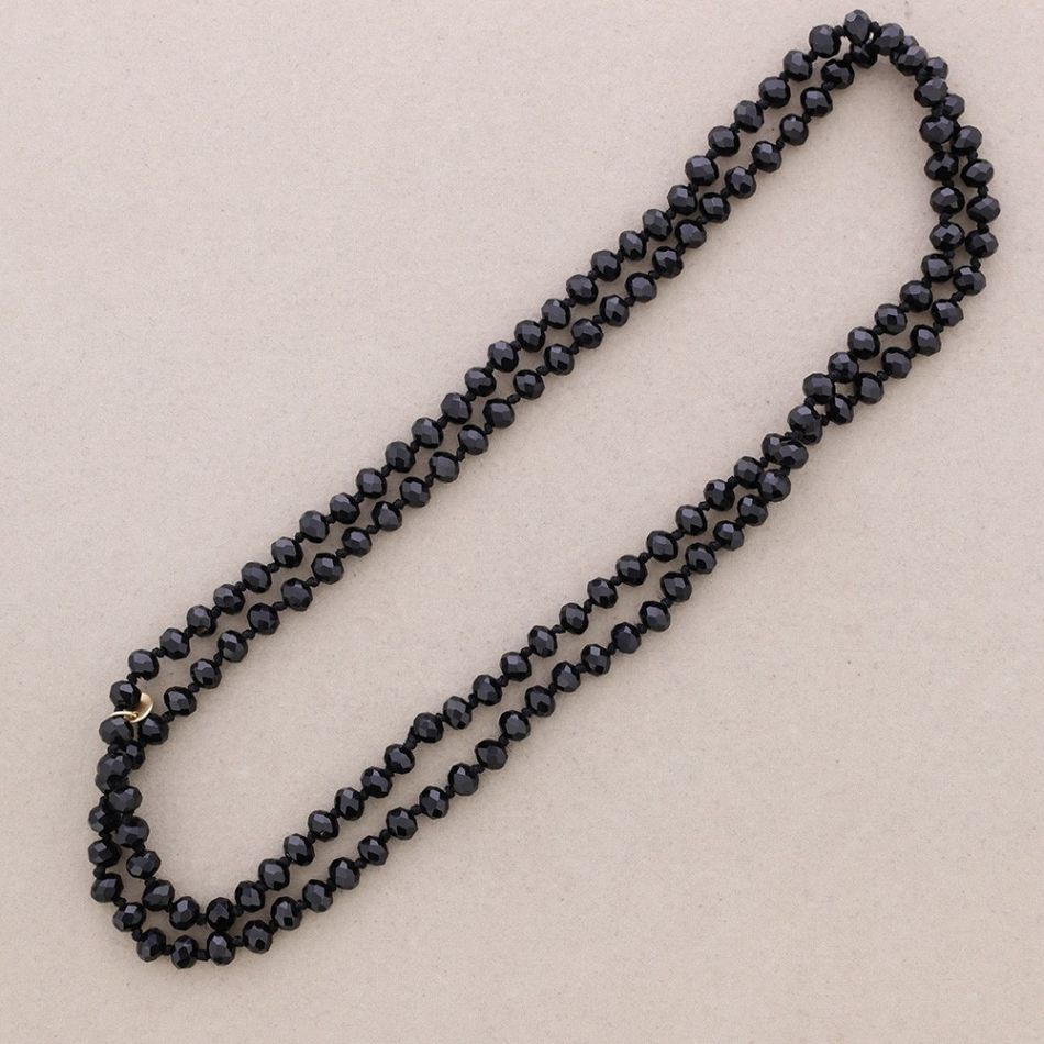 LONG NECKLACE KNOTS FACETED GLASS BALLS 1.2M*8MM