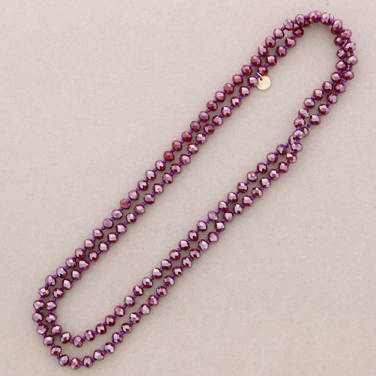 LONG NECKLACE KNOTS FACETED GLASS BALLS 1.2M*8MM