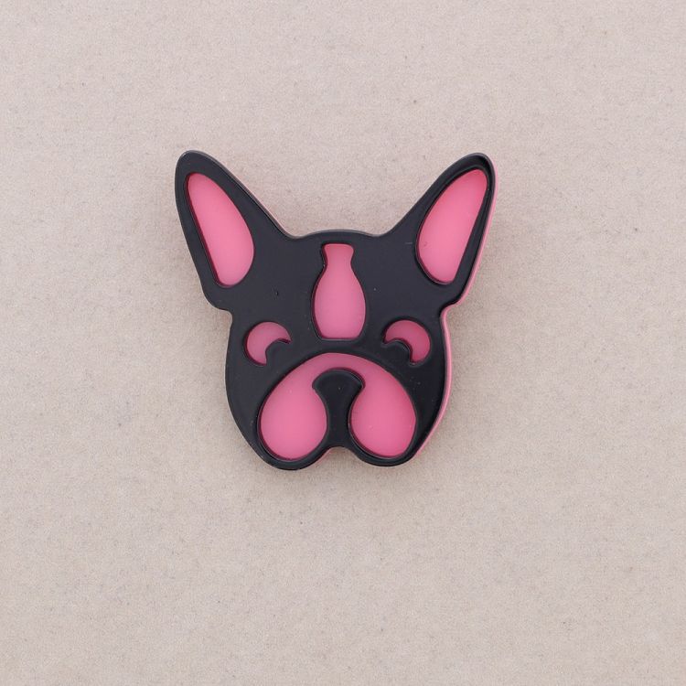 RESIN DOG HEAD BROOCH