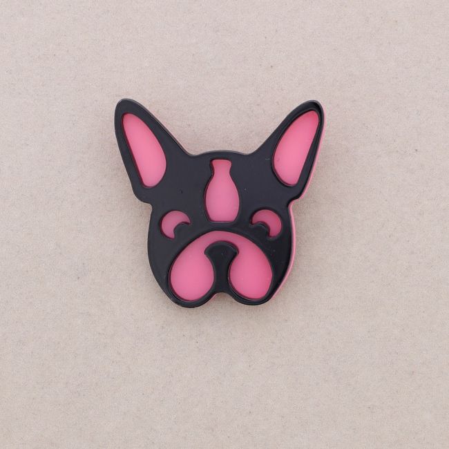 RESIN DOG HEAD BROOCH