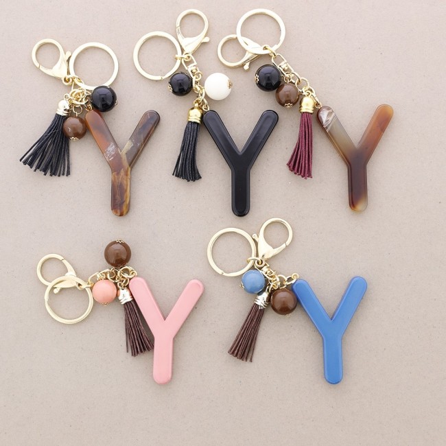 KEYCHAIN PENDANT Y INITIAL LETTER RESIN