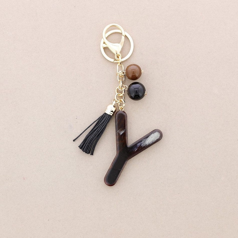 KEYCHAIN PENDANT Y INITIAL LETTER RESIN
