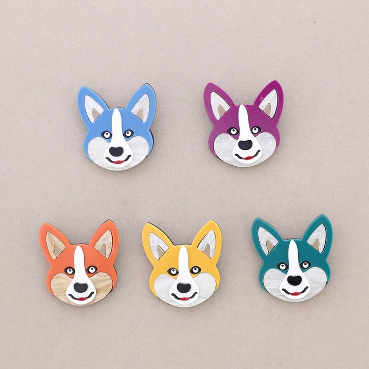 BROCHE CABEZA PERRO RESINA 2