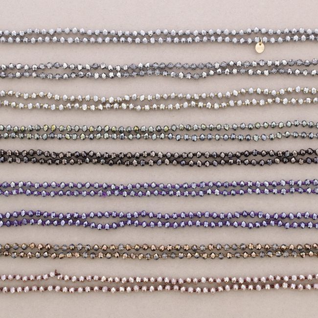 COLLAR LARGO NUDOS BOLAS FACETADAS CRISTAL 1.5M*6MM