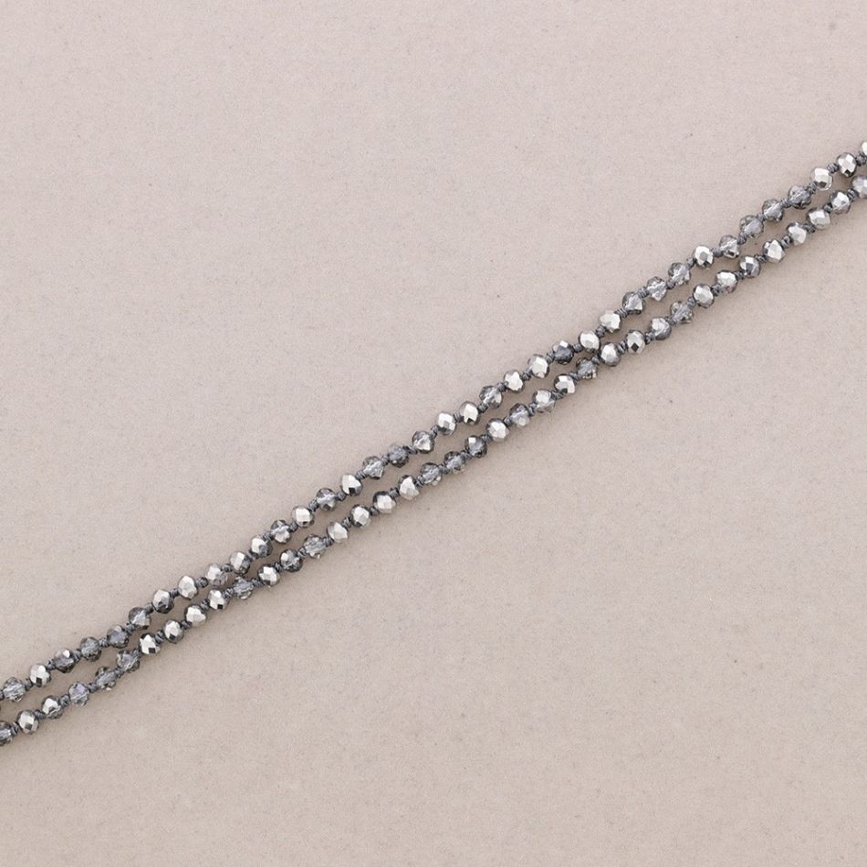 LONG NECKLACE KNOTS FACETED GLASS BALLS 1.5M*6MM