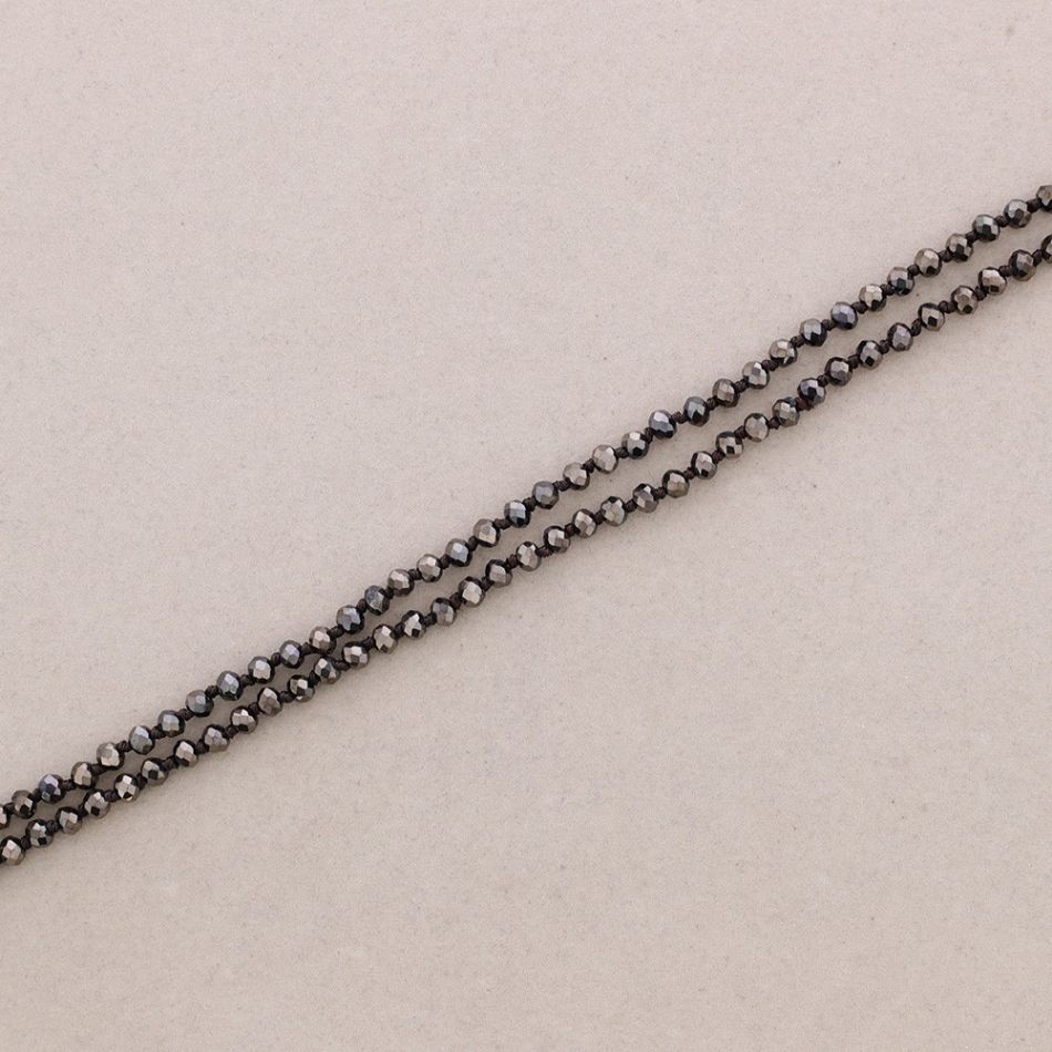 COLLAR LARGO NUDOS BOLAS FACETADAS CRISTAL 1.5M*6MM