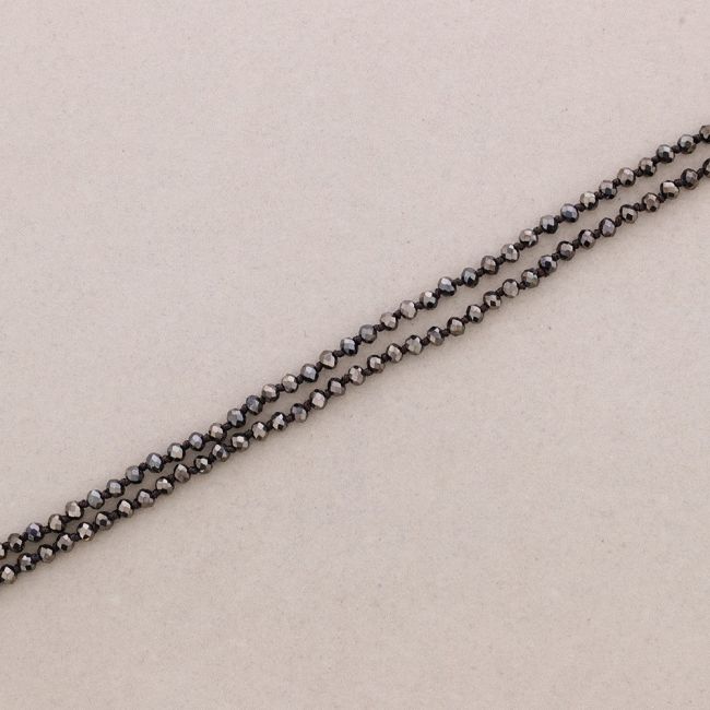 COLLAR LARGO NUDOS BOLAS FACETADAS CRISTAL 1.5M*6MM