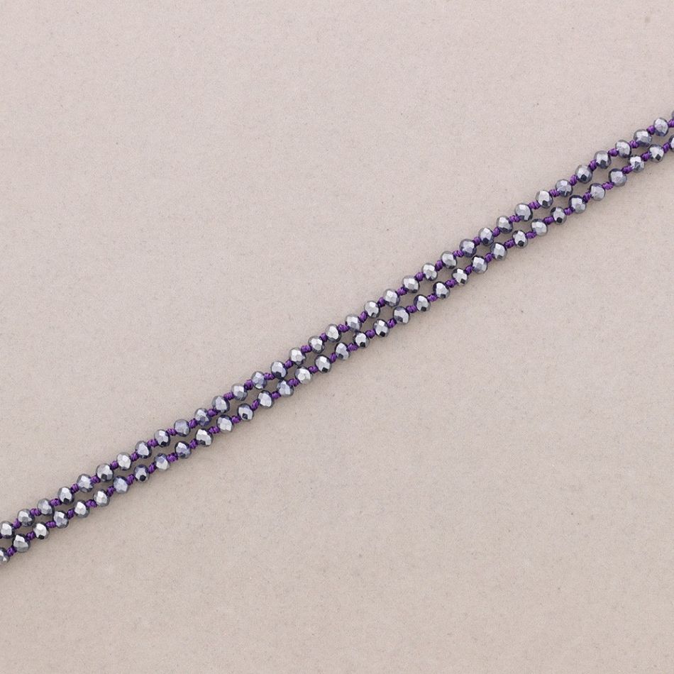 COLLAR LARGO NUDOS BOLAS FACETADAS CRISTAL 1.5M*6MM