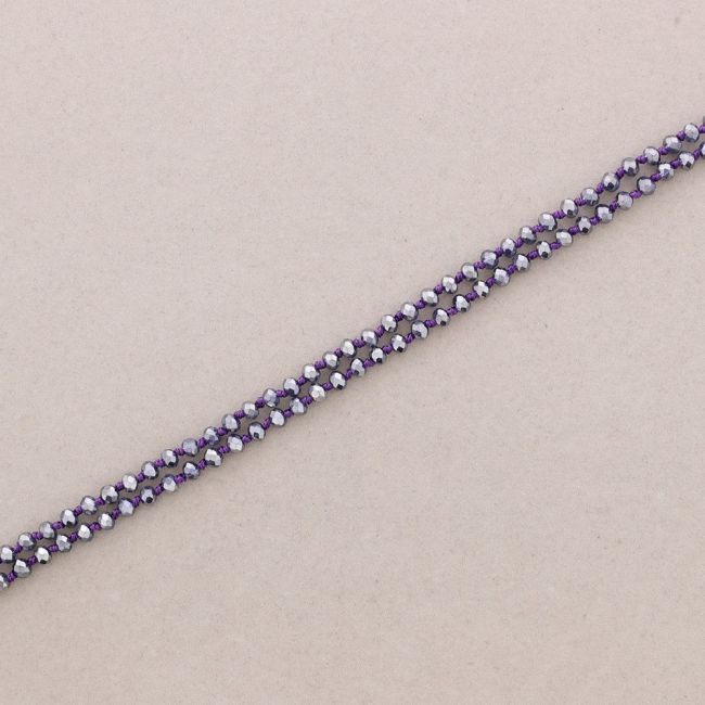LONG NECKLACE KNOTS FACETED GLASS BALLS 1.5M*6MM