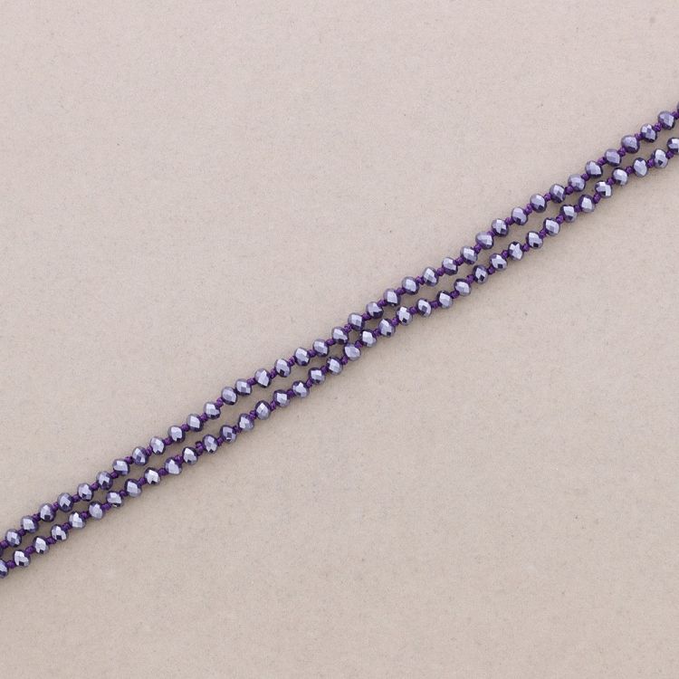 LONG NECKLACE KNOTS FACETED GLASS BALLS 1.5M*6MM