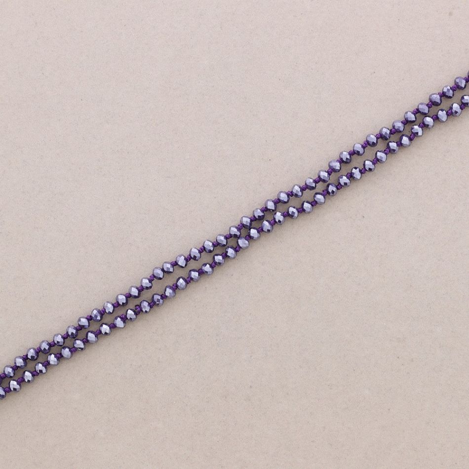 COLLAR LARGO NUDOS BOLAS FACETADAS CRISTAL 1.5M*6MM