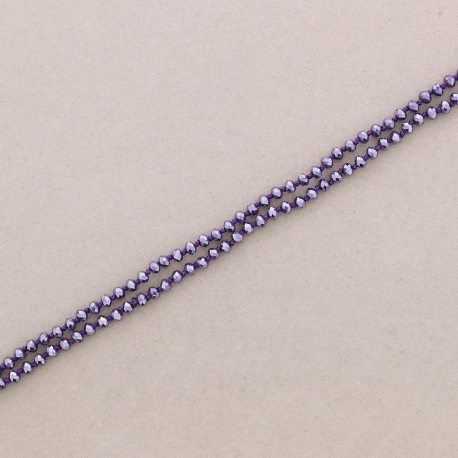 COLLAR LARGO NUDOS BOLAS FACETADAS CRISTAL 1.5M*6MM