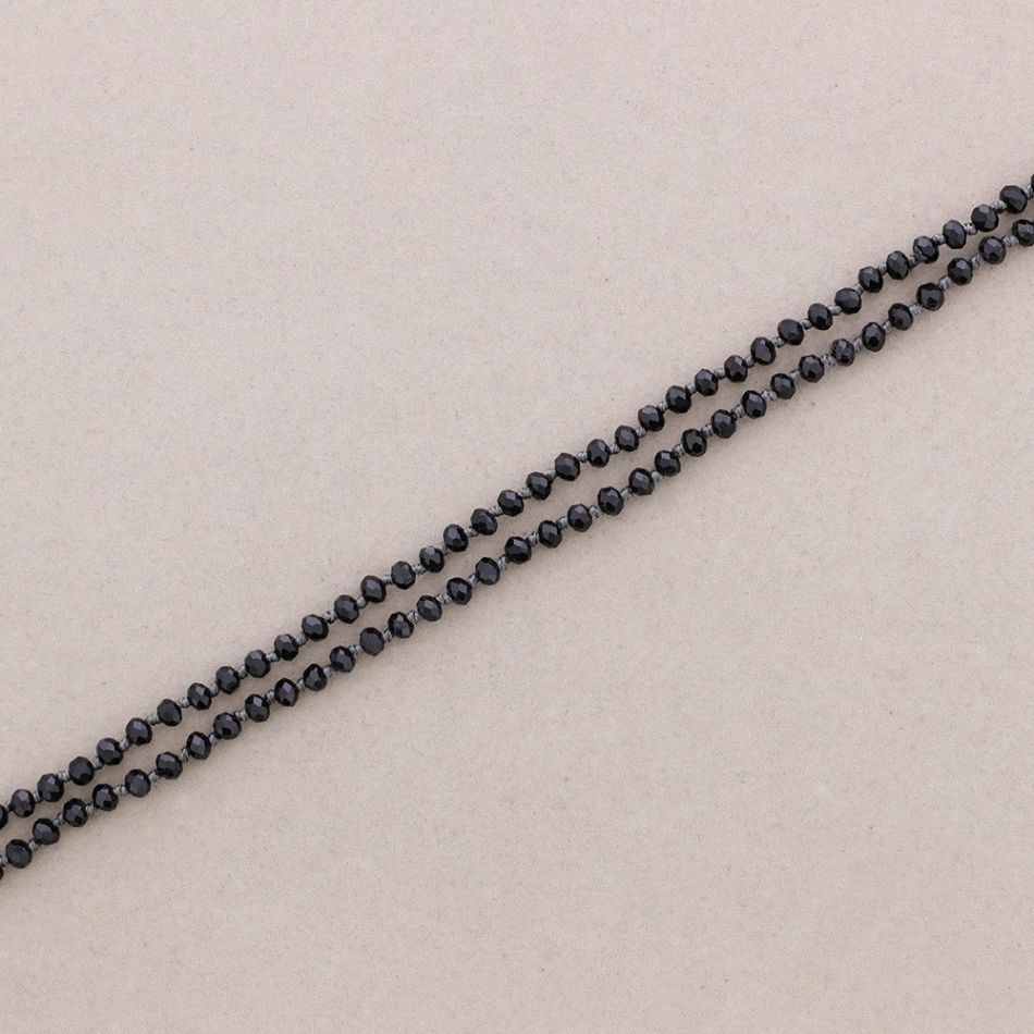 COLLAR LARGO NUDOS BOLAS FACETADAS CRISTAL 1.5M*6MM