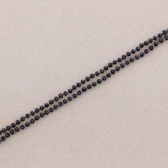 LONG NECKLACE KNOTS FACETED GLASS BALLS 1.5M*6MM