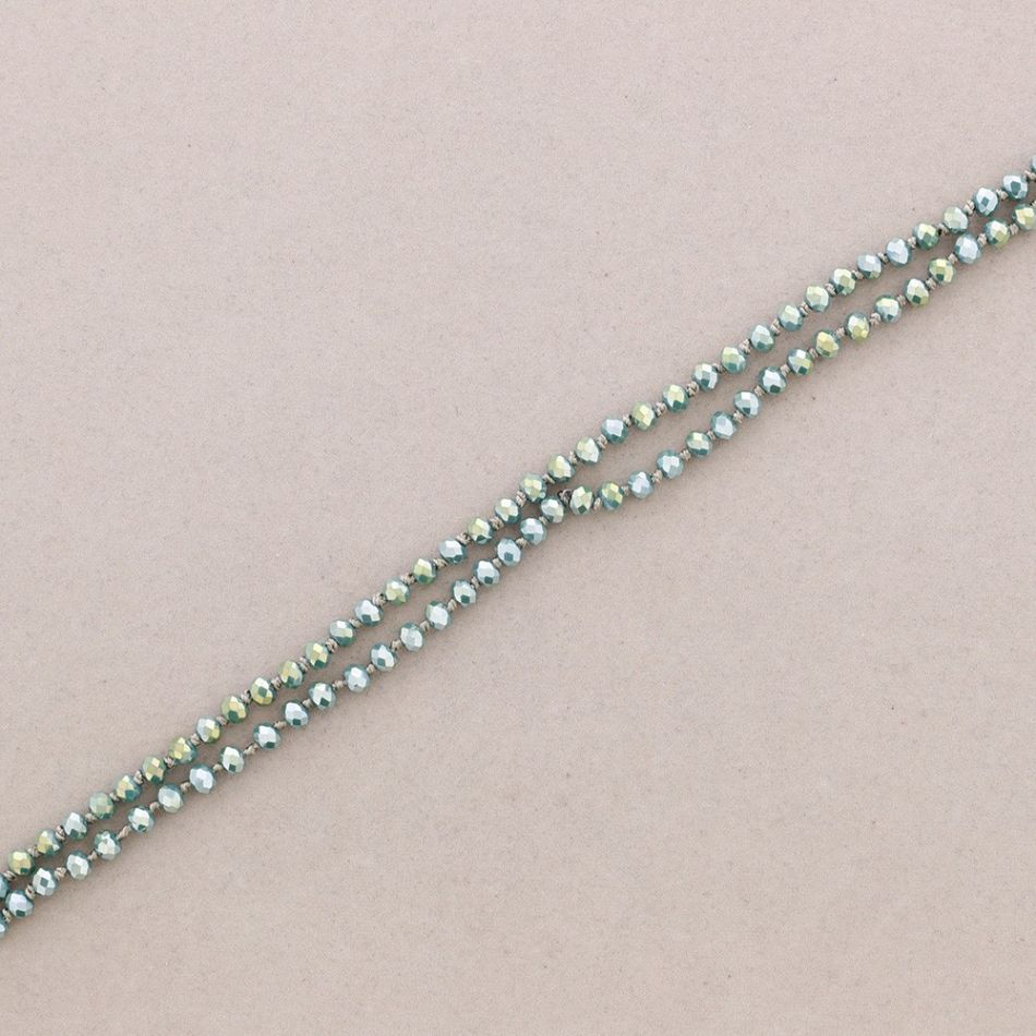 LONG NECKLACE KNOTS FACETED GLASS BALLS 1.5M*6MM