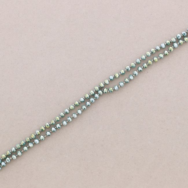 LONG NECKLACE KNOTS FACETED GLASS BALLS 1.5M*6MM