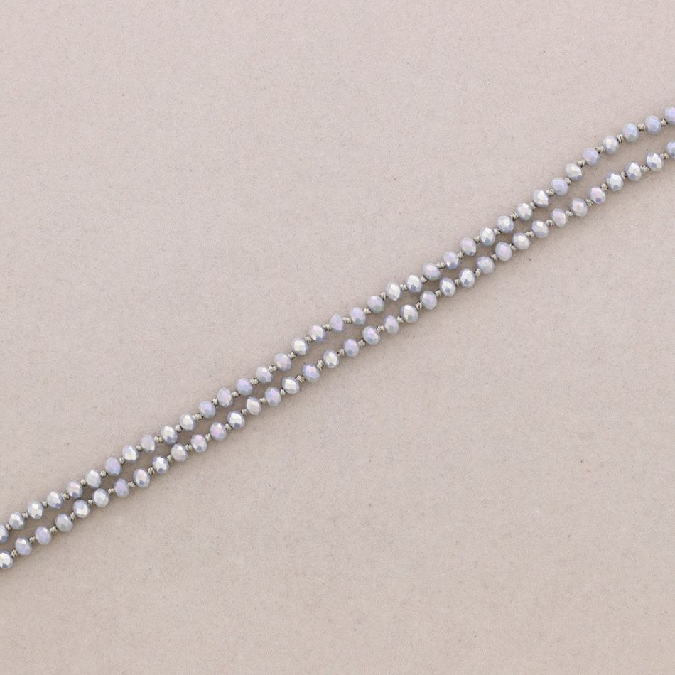 COLLAR LARGO NUDOS BOLAS FACETADAS CRISTAL 1.5M*6MM