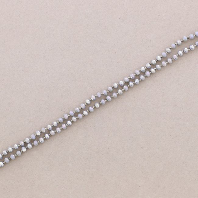 COLLAR LARGO NUDOS BOLAS FACETADAS CRISTAL 1.5M*6MM