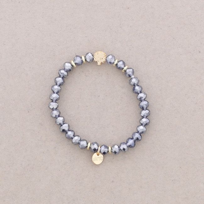 PULSERA ELÁSTICA CRISTALES FACETADOS ÁRBOL METAL