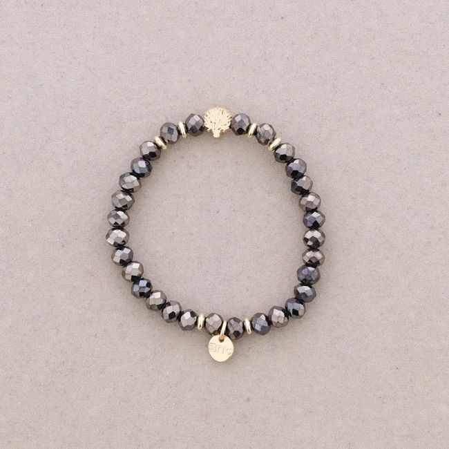 ELASTIC BRACELET WITH FACETED CRYSTALS METAL TREE
