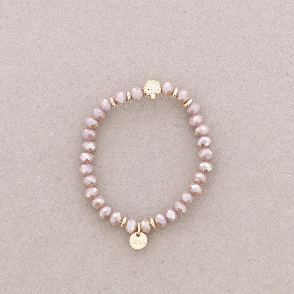 ELASTIC BRACELET WITH FACETED CRYSTALS METAL TREE