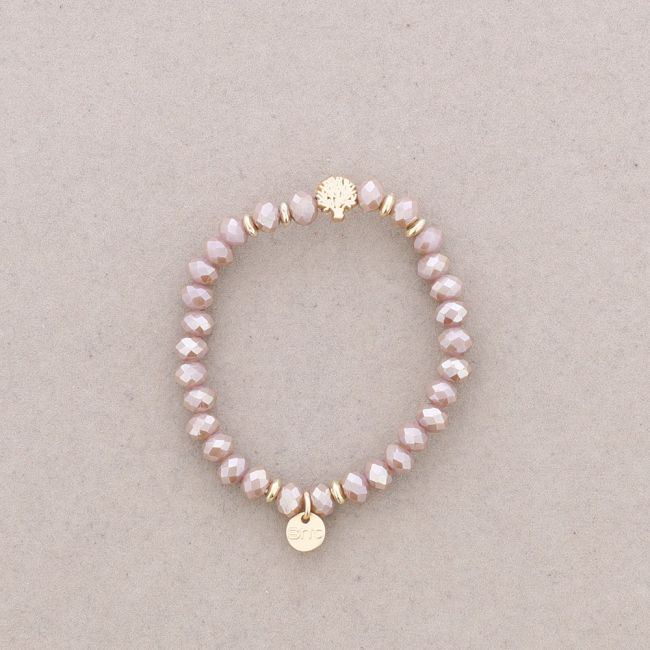 ELASTIC BRACELET WITH FACETED CRYSTALS METAL TREE
