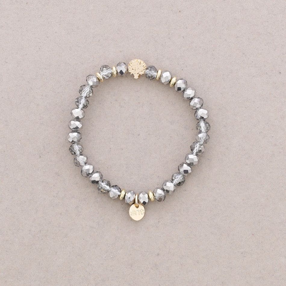 ELASTIC BRACELET WITH FACETED CRYSTALS METAL TREE